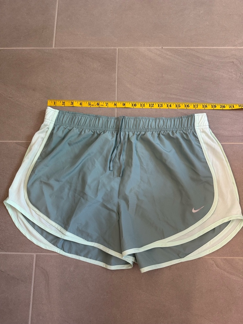 Nike Women's Mint Green Athletic Shorts with White Trim
